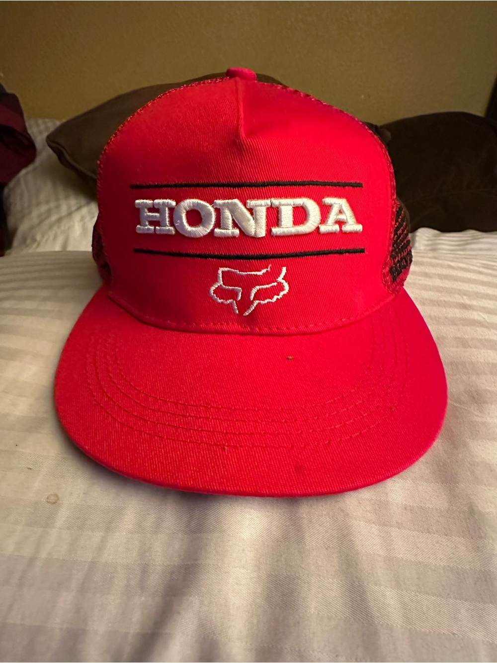 Honda Red Trucker Hat with Fox Logo